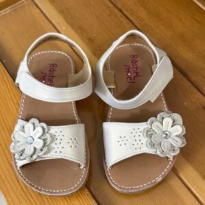 Rachel Shoes Cream Floral Kids Sandals